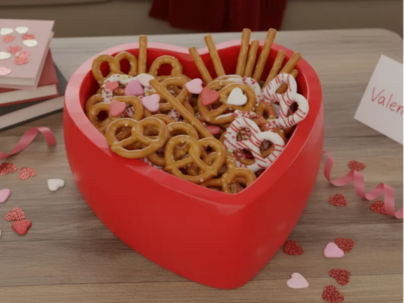 Valentines Heart Shaped Snack Bowl