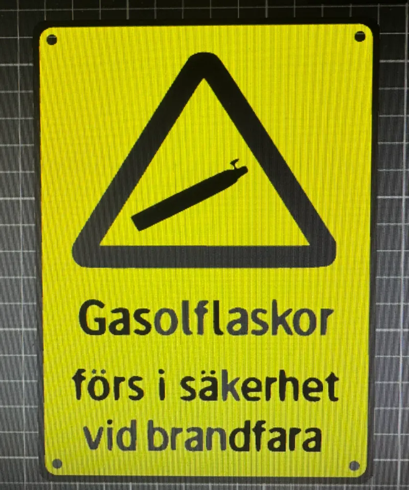 Gas Varning Skylt 