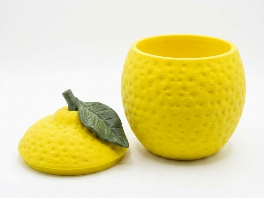 Lemon Container Jar - Textured Fruit Stash Box - 3D printed Organizers, in stock in India