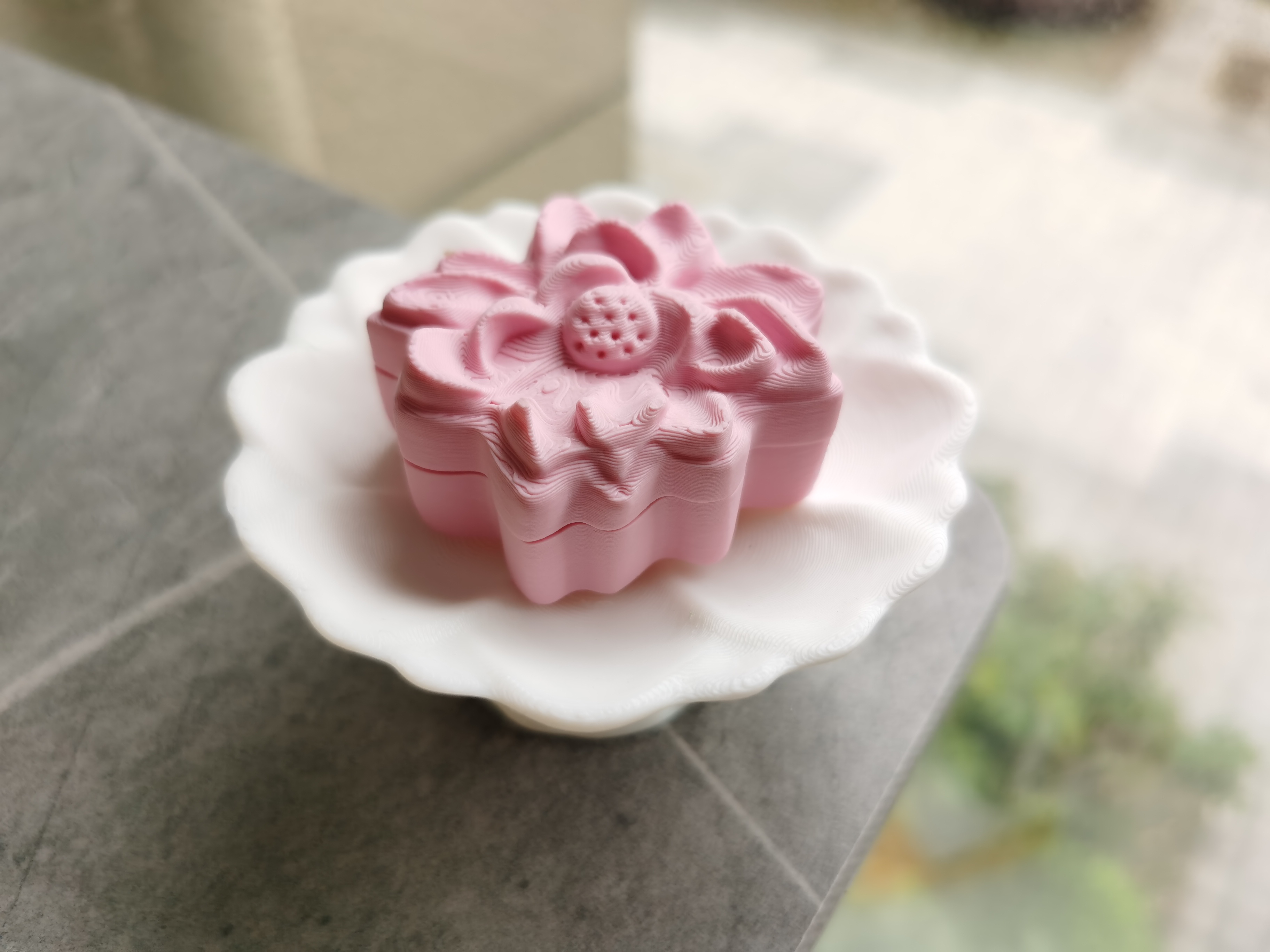 Miniatura 1 do modelo 3D 苏式糕点 储物盒 托盘 收纳 夜灯 螺纹设计 莲系列