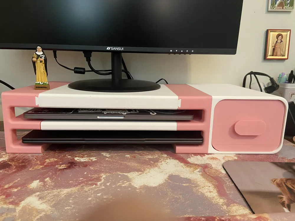 Modular Monitor Riser Desk Storage - Free 3D Print Model - MakerWorld