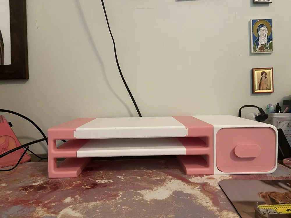 Modular Monitor Riser Desk Storage - Free 3D Print Model - MakerWorld