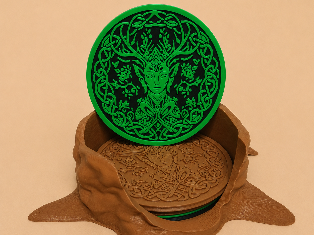 Forest Elf Coaster with Stump Holder - No Supports