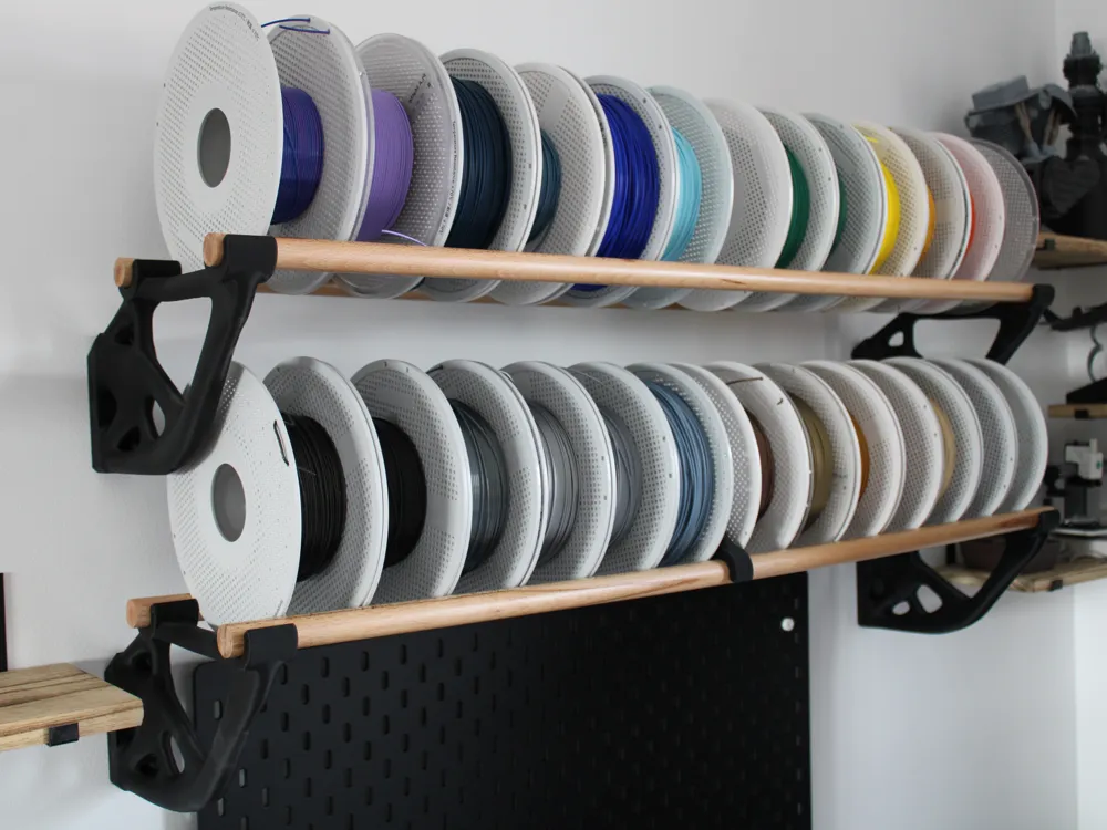 Topology Optimized Filament Spool Shelf Rack - Free 3D Print Model ...