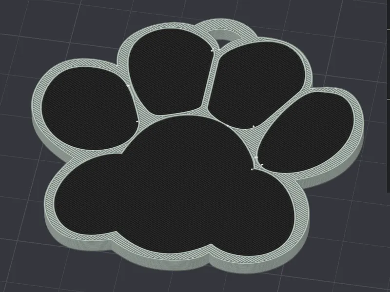 Dog Paw keychain / address tag