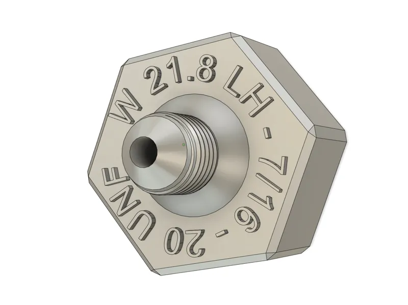 Gas Bottle Adapter - W21,8 LH to 7/16 - 20 UNF
