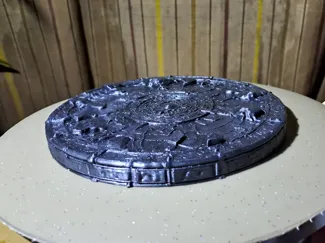 Round base textured(rune style ) for action figure