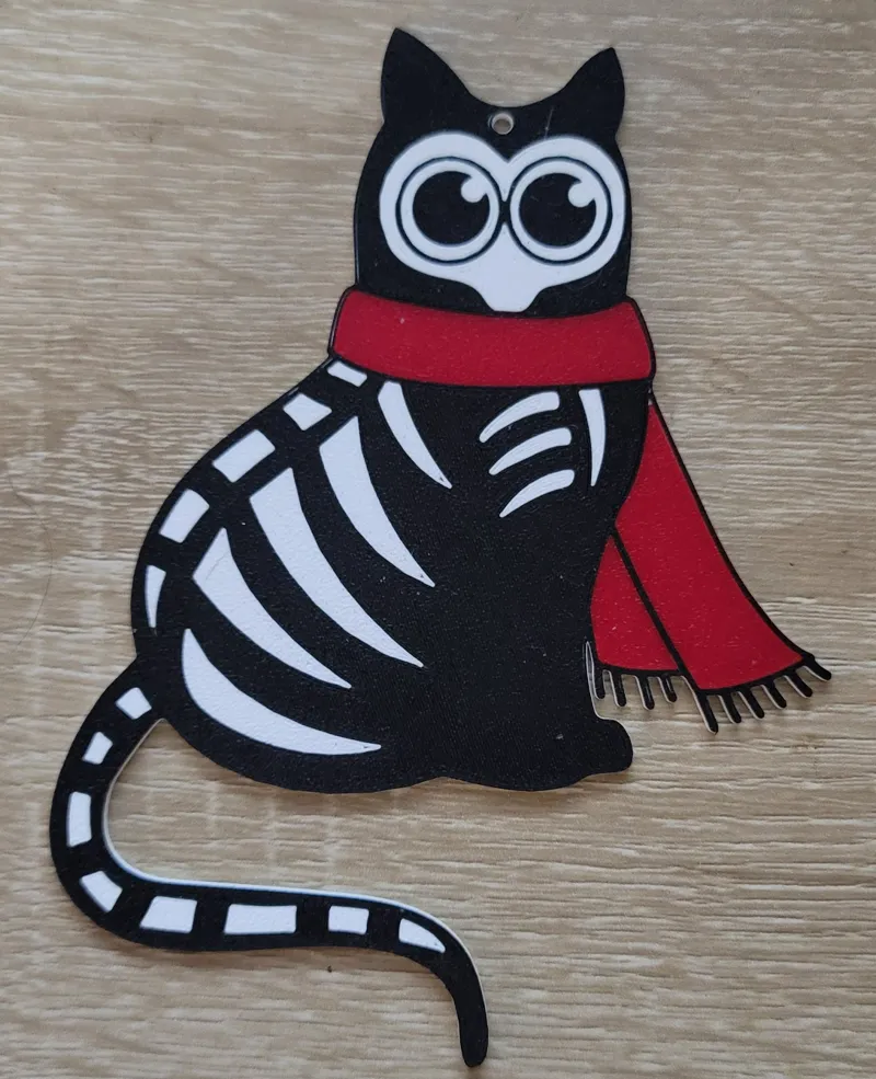 Skelly Cat Christmas Ornament