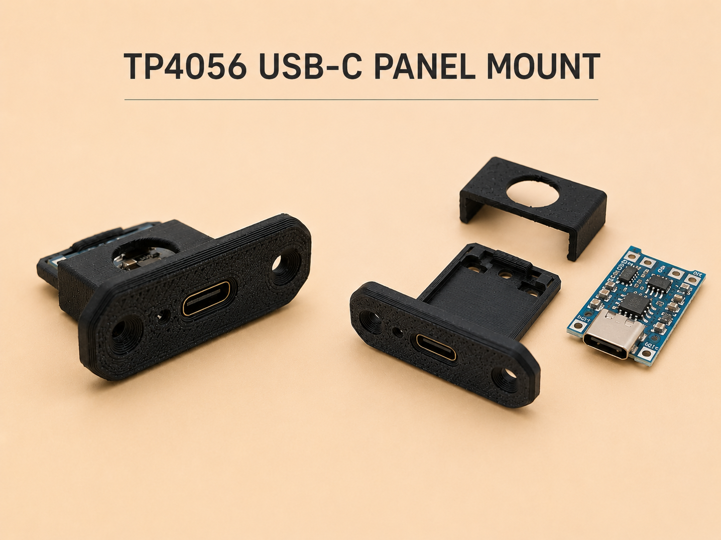 TP4056 USB-C Panel Mount