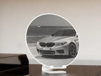BMW M4 Competetion Spiral Art with Desktop Holder