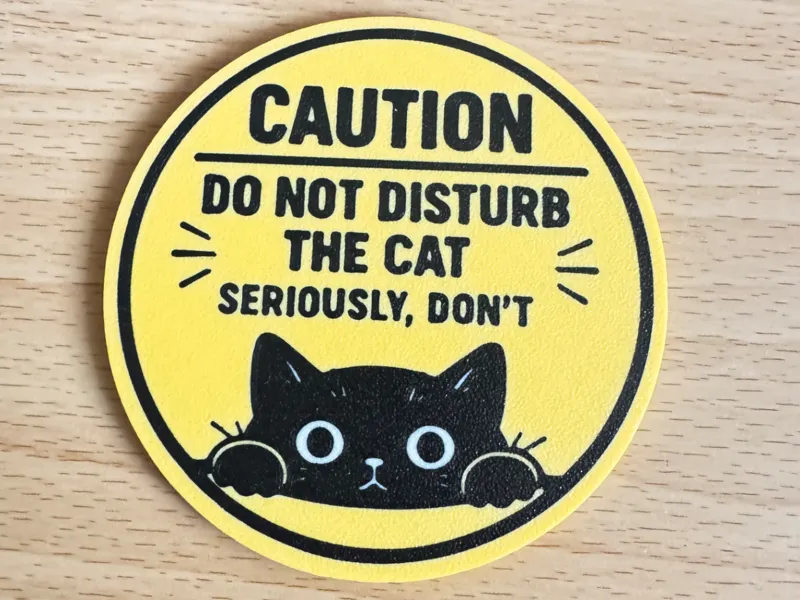 Caution Do Not Disturb The Cat Coaster