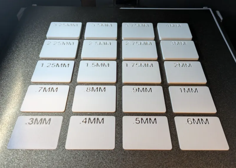 Gridfinity Sized Thickness Sample Set