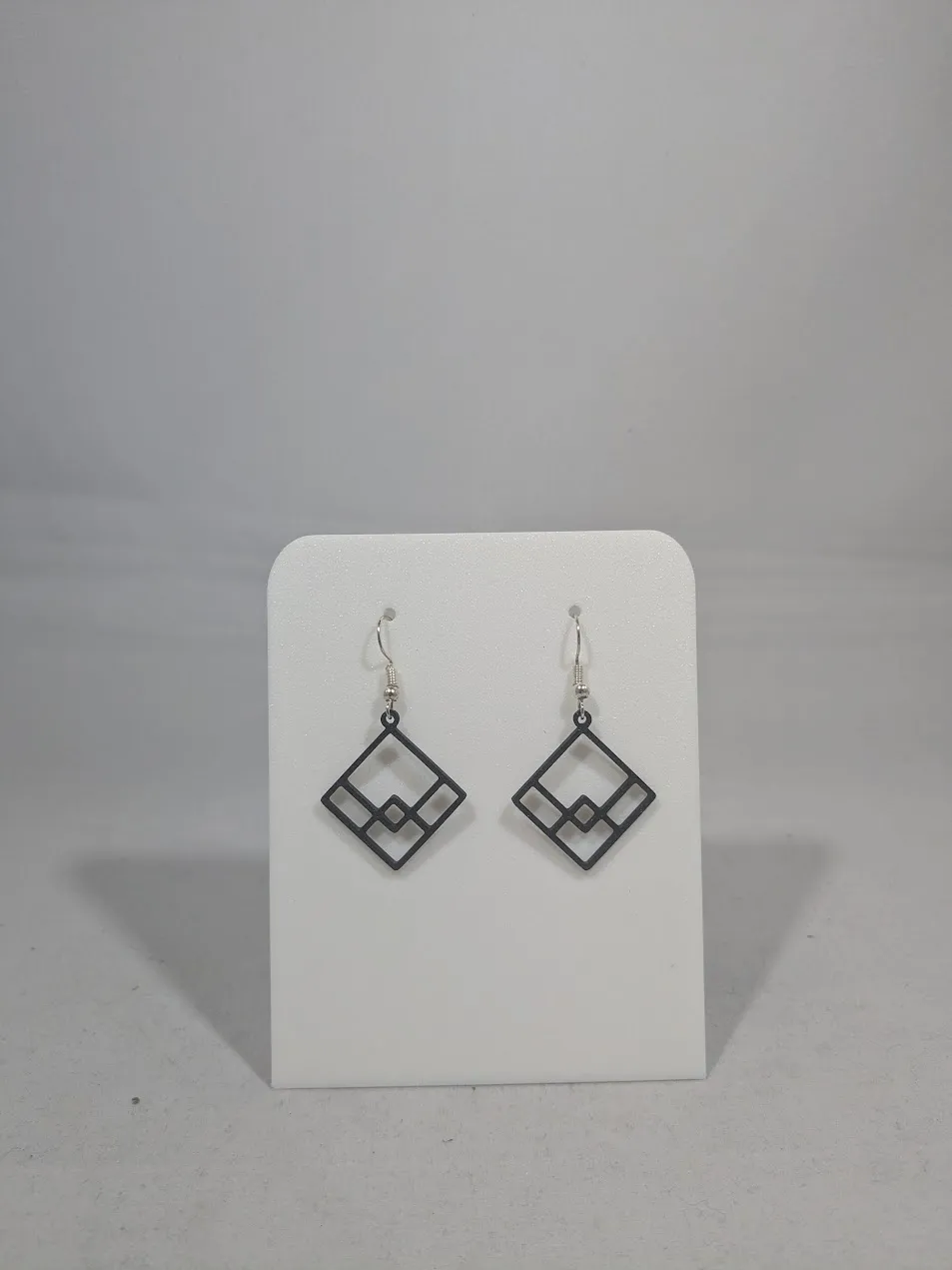 Abstract earrings - tripple square view 4