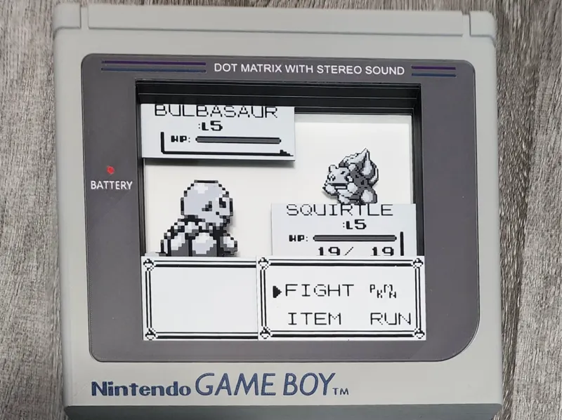 Pokémon Gameboy Diorama / Shadowbox / Frame