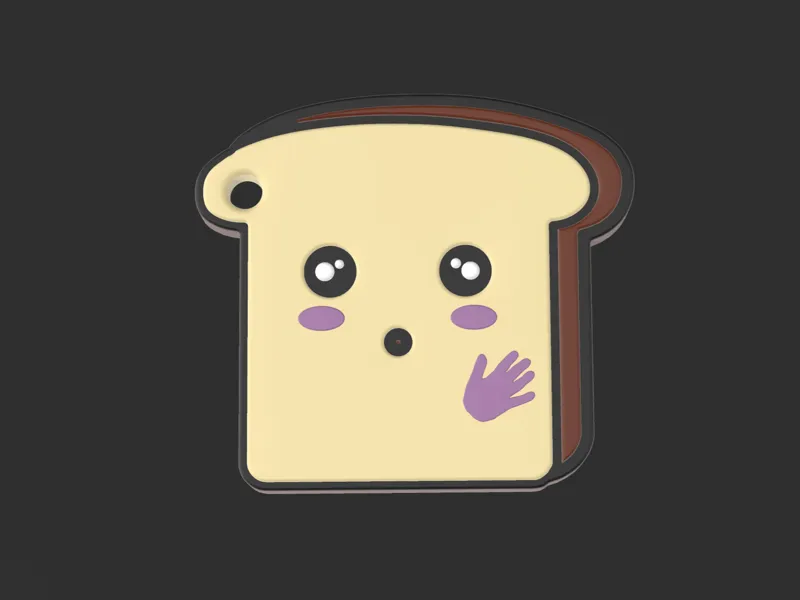 Keychain Cute slice of bread