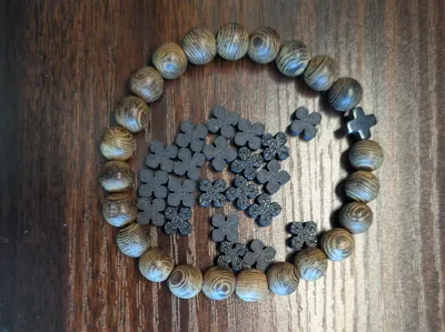Rounded Coptic Cross Bead for Bracelets