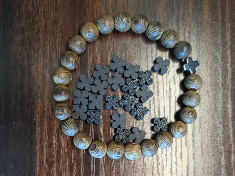 Rounded Coptic Cross Bead for Bracelets