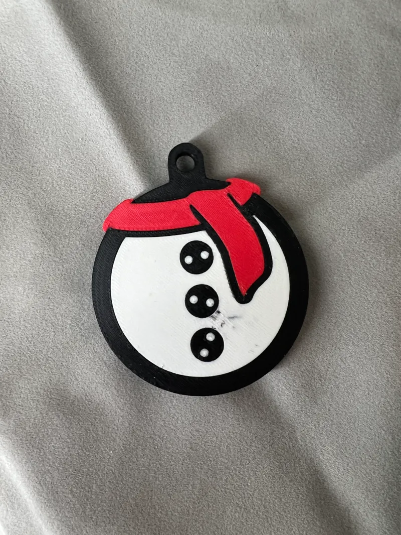Snowman Christmas Ornament (Double Sided)