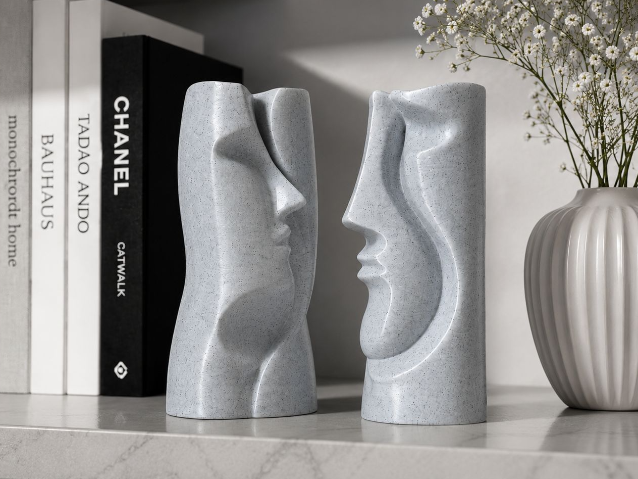 Abstract Face Set Modern Minimalist Decor