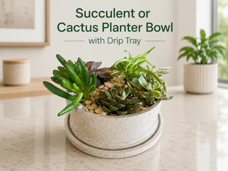 Succulent/Cactus Planter Bowl with Drip Tray