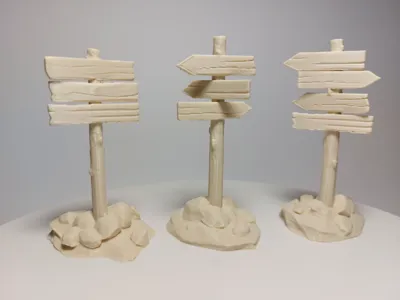 Medieval Wooden Signposts – 3  Variants for DND