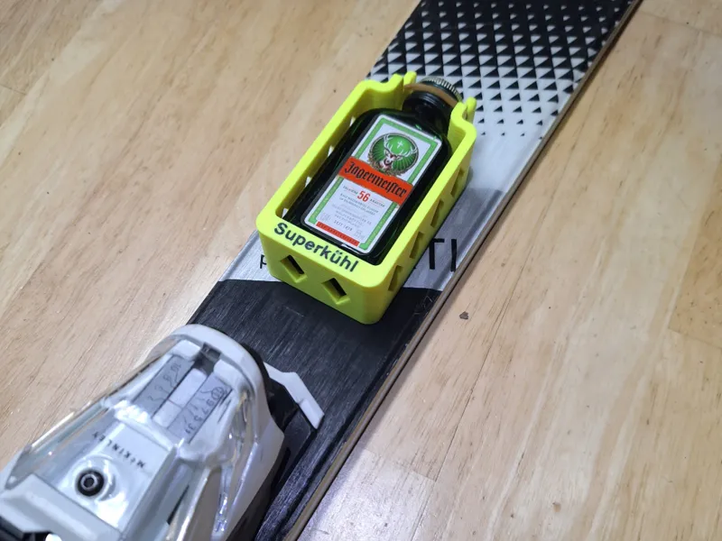 Jaegermeister holder for ski and snowboard gadget