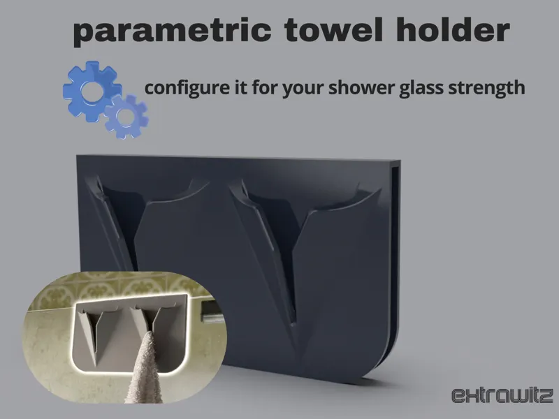 Parametric Towel Holder for Shower Glass Walls