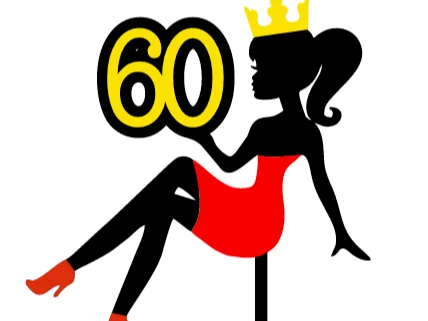 Cake topper Woman with Crown 60 birthday