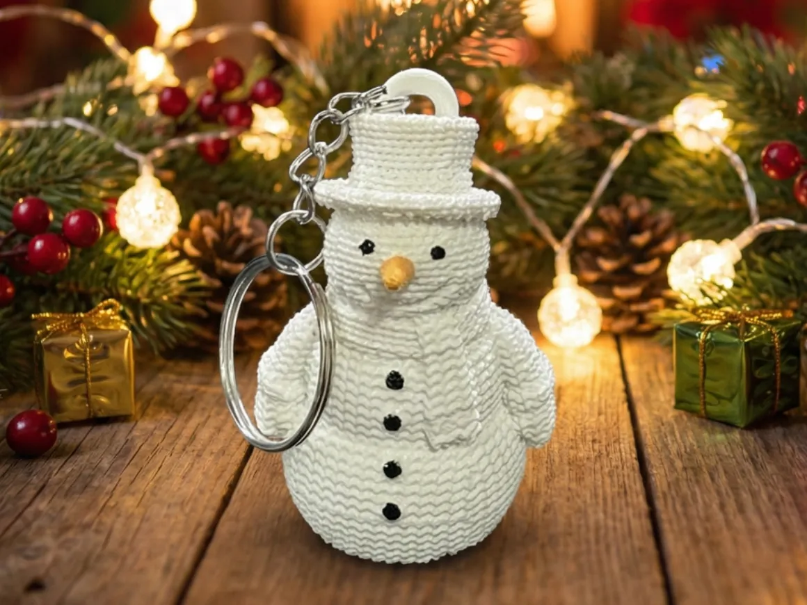 Knitted Snowman Keychain/Figurine - Free 3D Print Model - MakerWorld