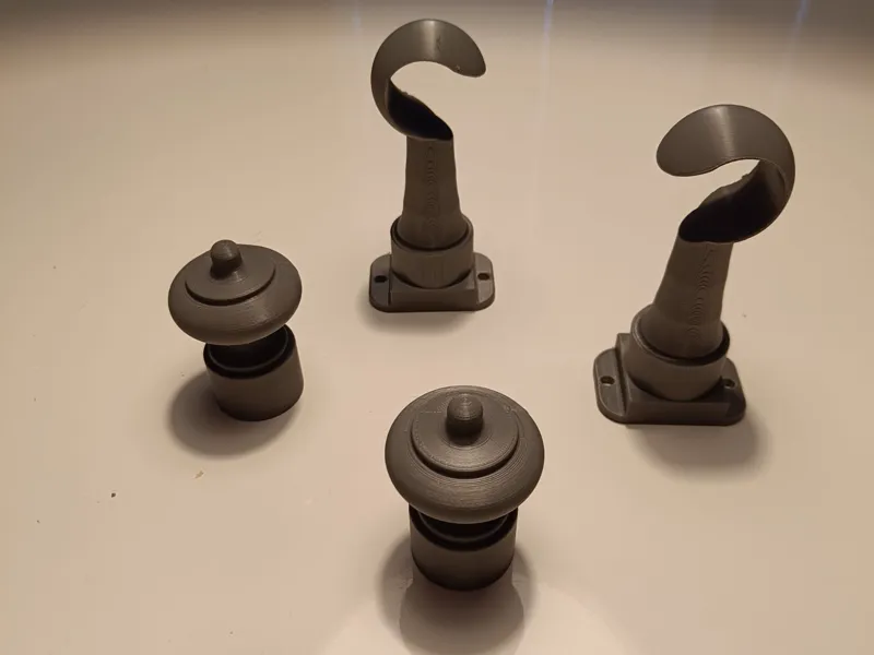 Fancy Curtain Rod Brackets and End Caps Set