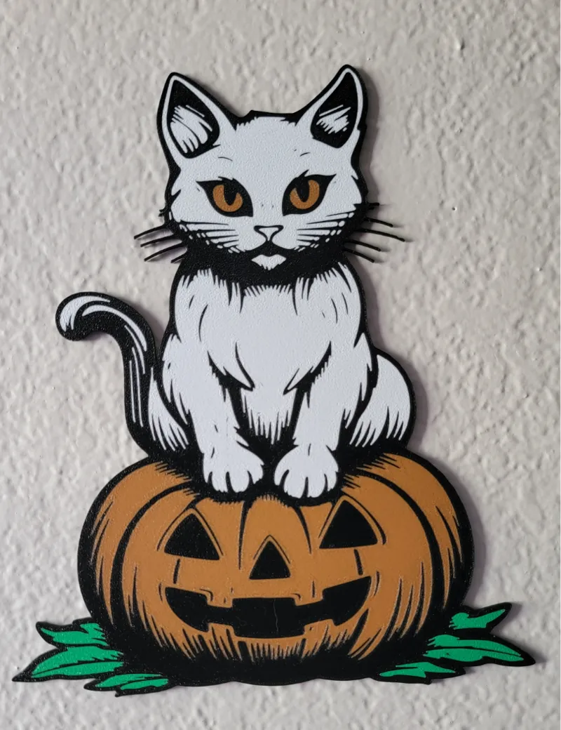 Halloween Cat on pumpkin AMS