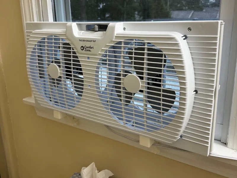 Comfort Zone Twin Window Fan Windowsill Mount