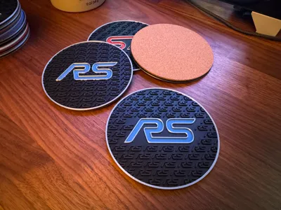 Ford Focus RS Drink Coaster (Mini RS background)