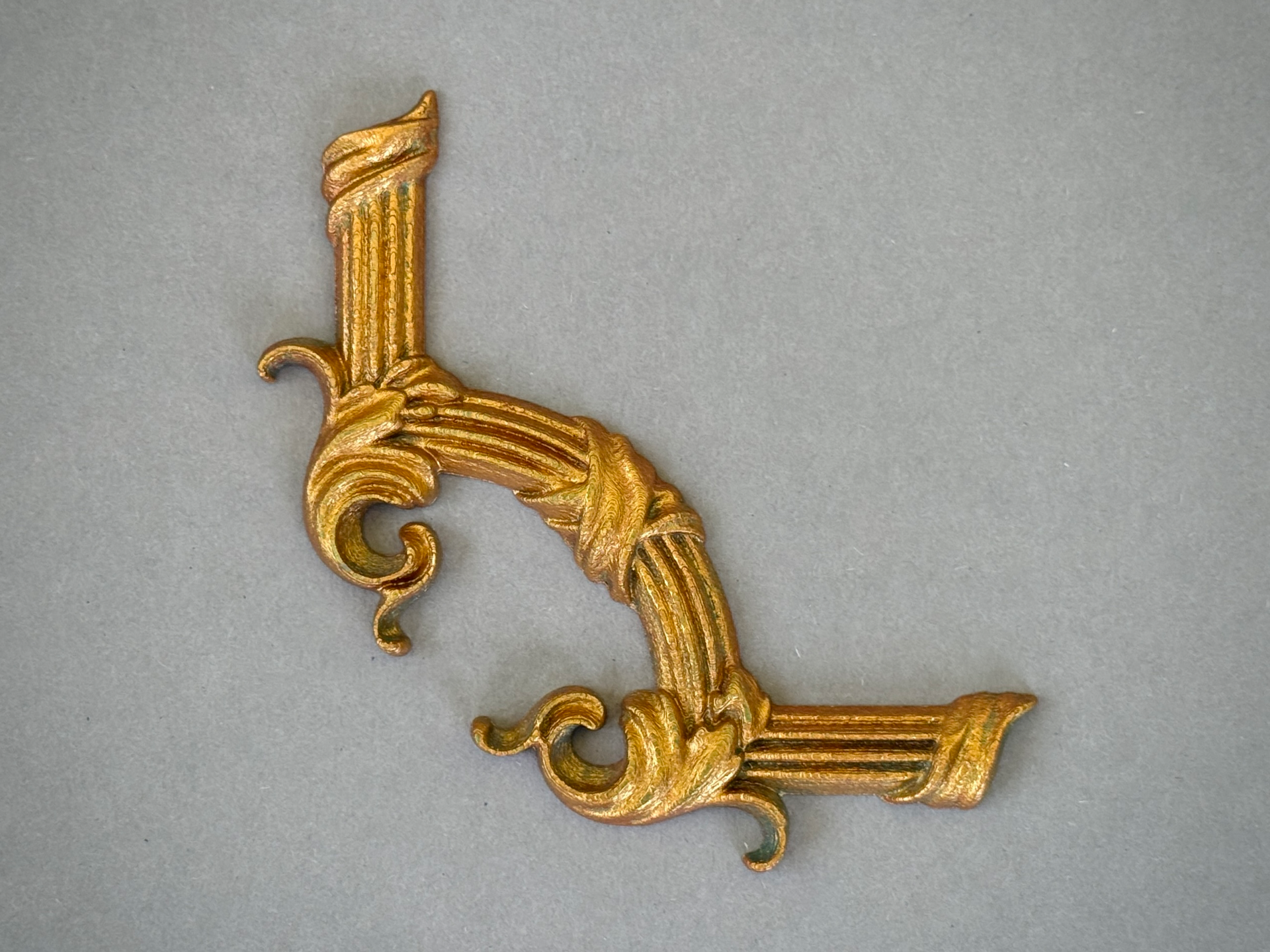 Rococo corner appliqué, Gilt bronze, 19th century