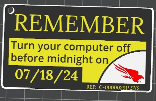 Crowdstrike Lanyard - Best Buy Y2K sticker Parody