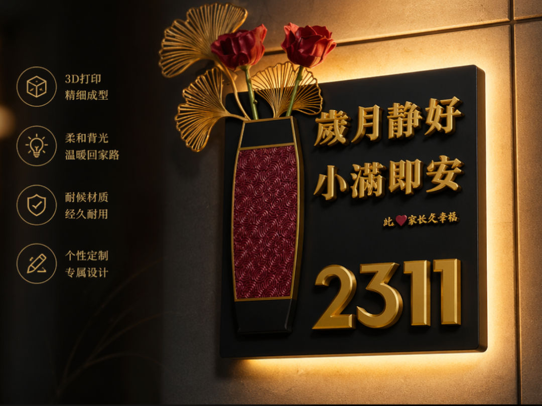 插花门牌 