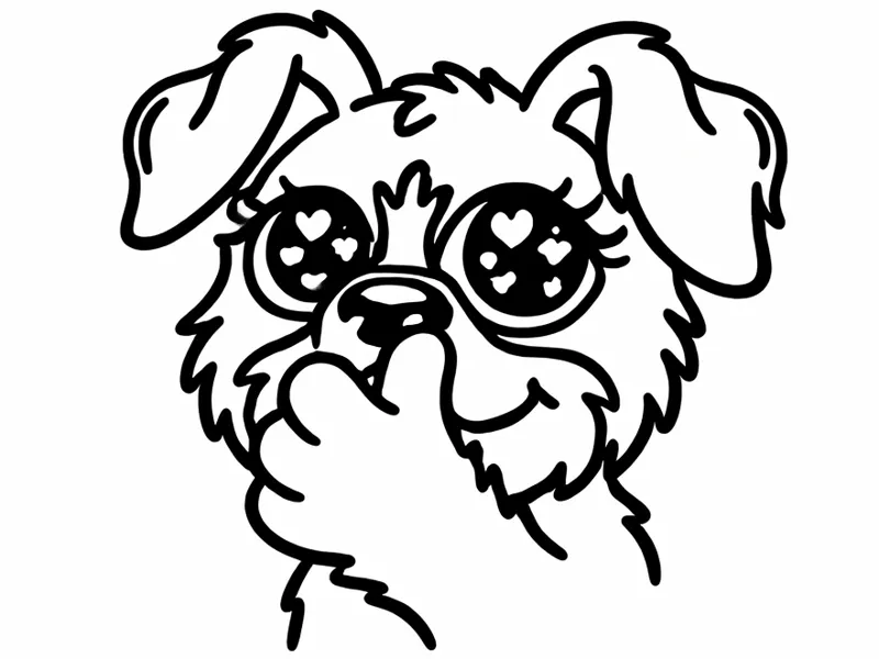 Cheeky Pup - Cute One-Line Dog Face Wall Art