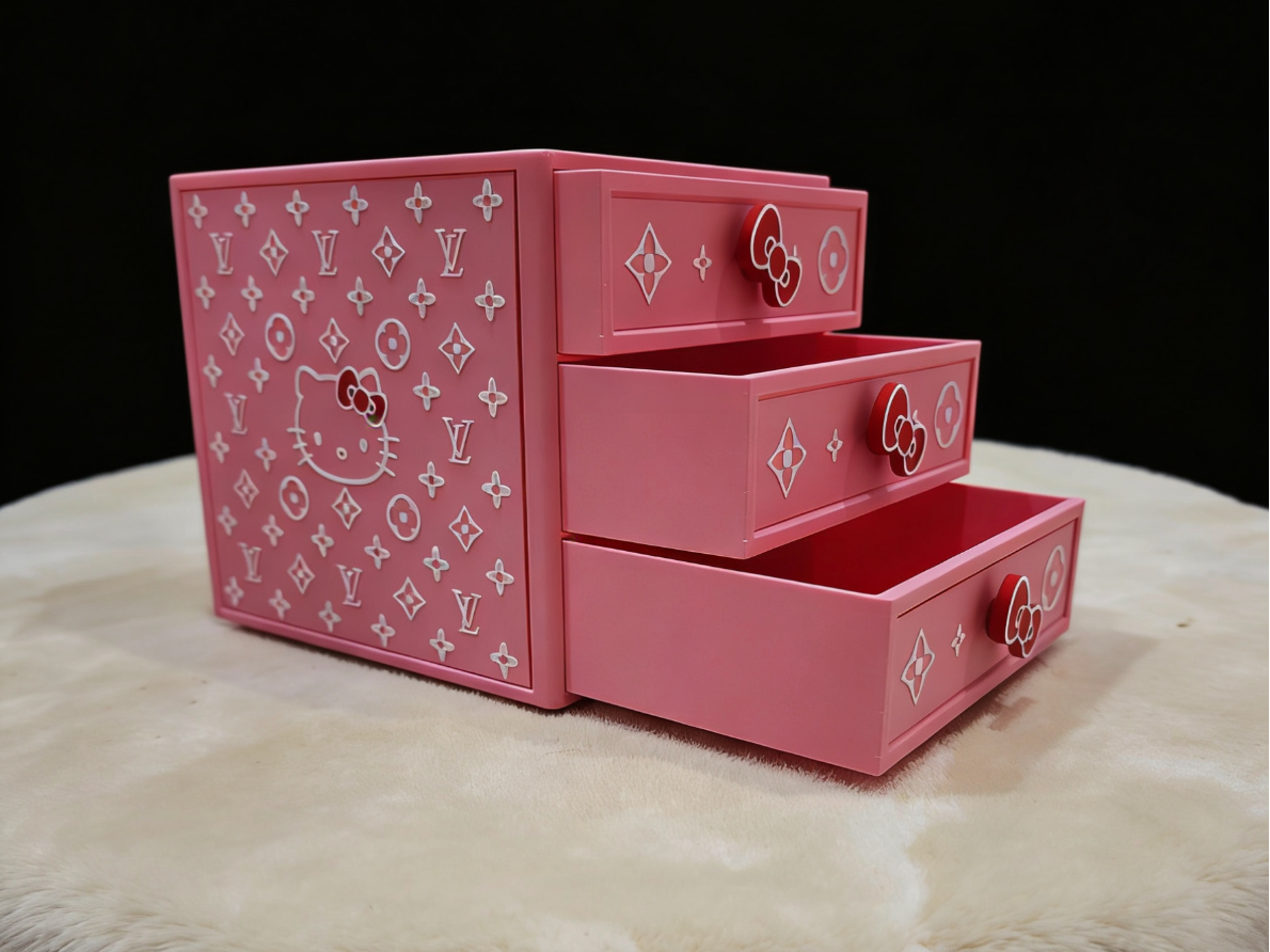 HelloKitty＆LV联名版抽屉首饰盒/三层版/可堆叠