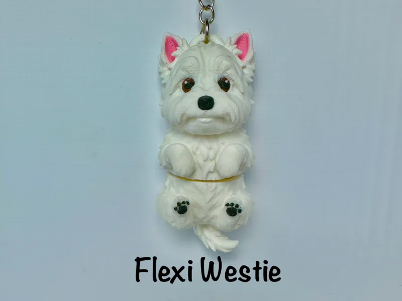Flexi Westie Keychain