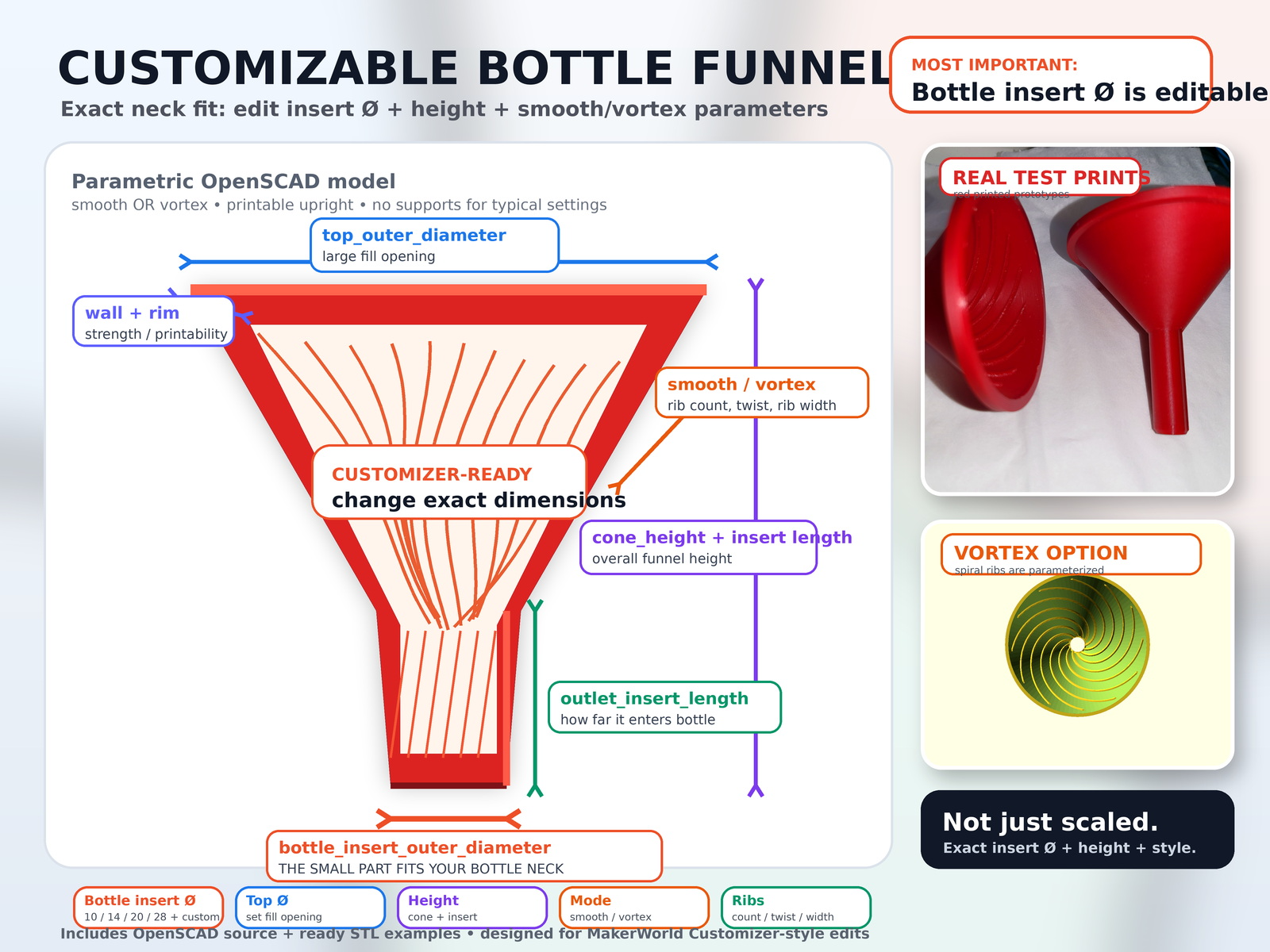 Custom Funnel : Exact Insert Ø Smooth/Vortex