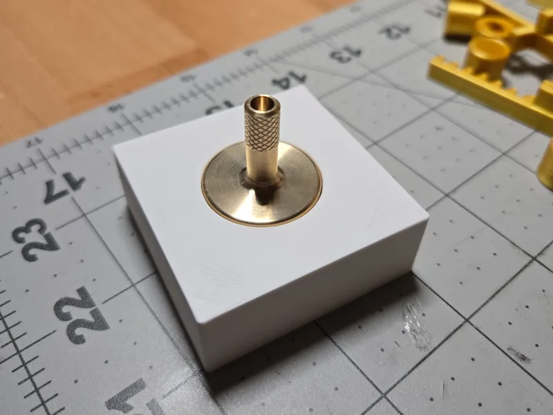 Jig for laser engraving 1" brass top