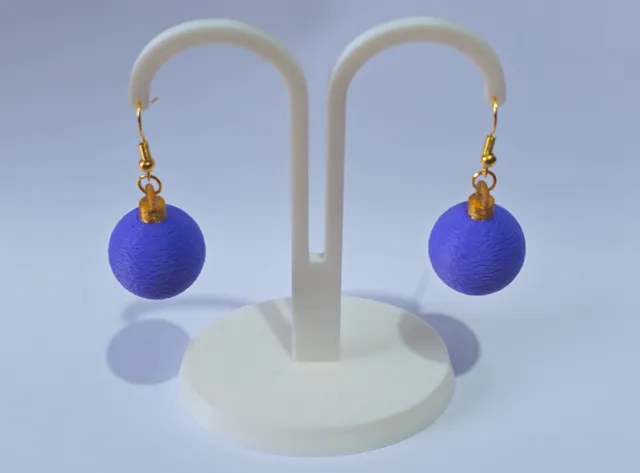 Cute Fuzzy Skin Bauble Earrings! 3D! Christmas!