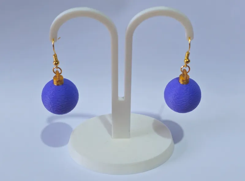 Cute Fuzzy Skin Bauble Earrings! 3D! Christmas!