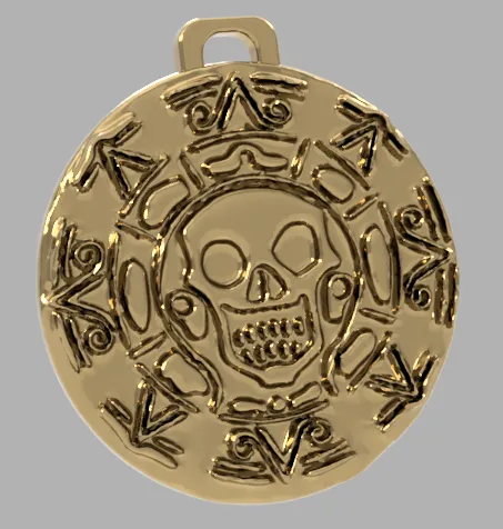 Porte-clés médaillon Pirates des Caraïbes (lissé)