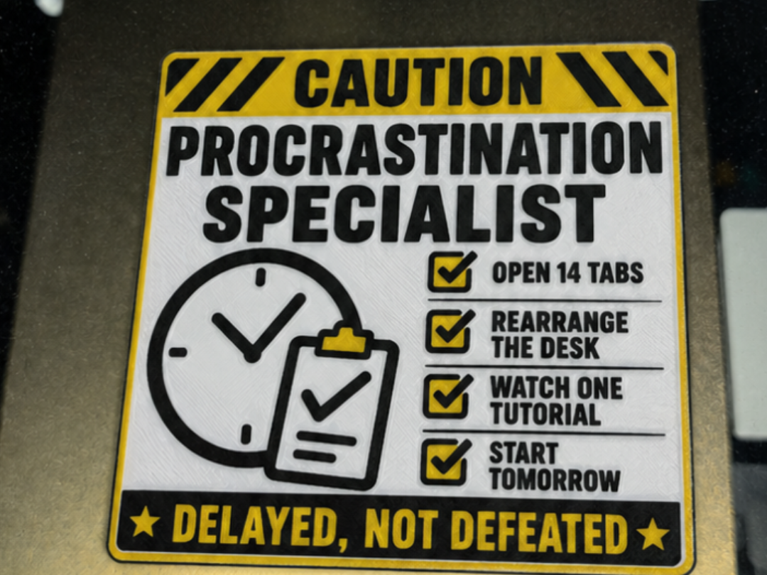 Procrastination Specialist Warning Sign