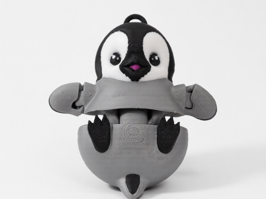 baby penguin keychain