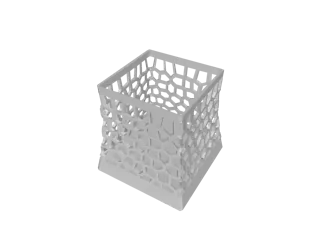 Office Pen Holder Voronoi Modern Shape 3D Model