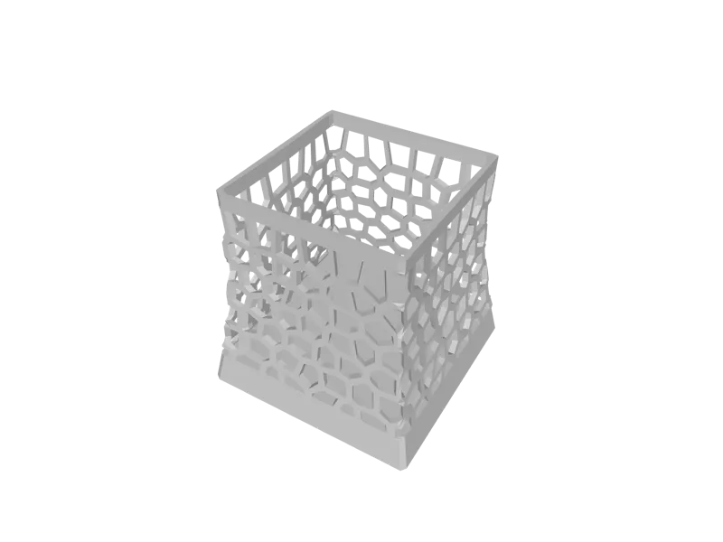 Office Pen Holder Voronoi Modern Shape 3D Model