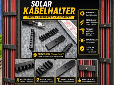 Solar Cable Comb 8x 6mm² Mount PETG optimised