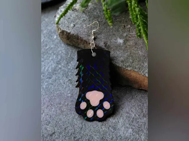 Cat Paw Earrings or keychain